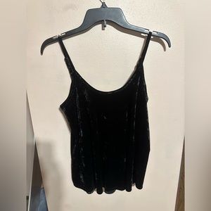 Soft velvety black tank top size xs but fits like a medium as well